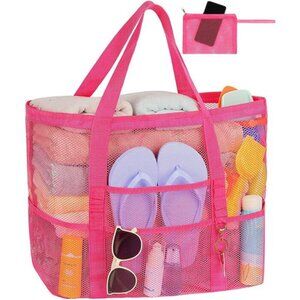 Mesh Beach Bag Vacation Essentials - Large Tote Pool Bag for Women Vacation